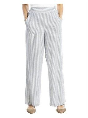 NWT Max Studio Striped Linen-Blend Pull-On Pants XS Womens